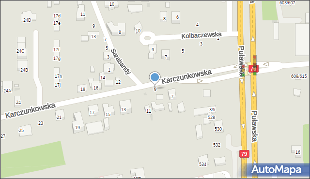 Warszawa, Karczunkowska, 9, mapa Warszawy