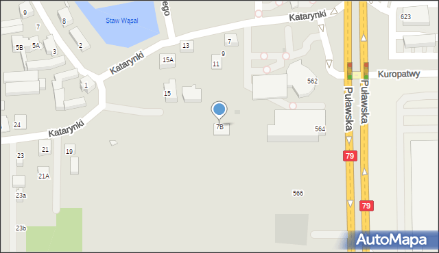 Warszawa, Katarynki, 7B, mapa Warszawy