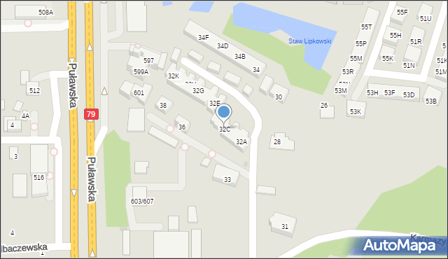 Warszawa, Karmazynowa, 32C, mapa Warszawy