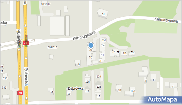 Warszawa, Karmazynowa, 7C, mapa Warszawy