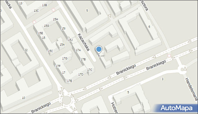 Warszawa, Kazachska, 7, mapa Warszawy