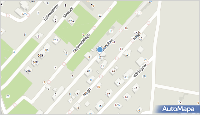 Warszawa, Kaweckiej Wiktorii, 12, mapa Warszawy