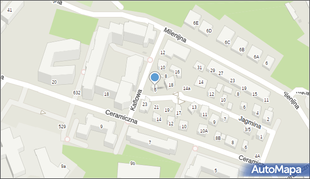 Warszawa, Kaflowa, 6, mapa Warszawy