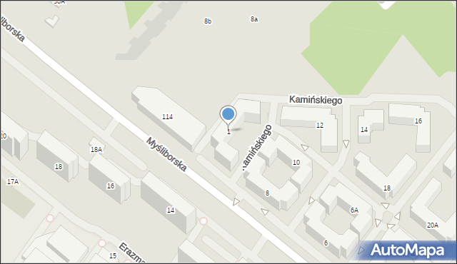Warszawa, Kamińskiego Aleksandra, dh., 1, mapa Warszawy