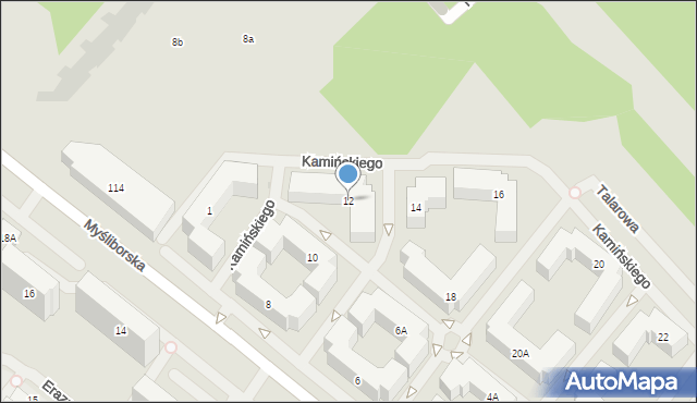 Warszawa, Kamińskiego Aleksandra, dh., 12, mapa Warszawy