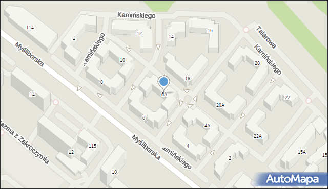 Warszawa, Kamińskiego Aleksandra, dh., 6A, mapa Warszawy