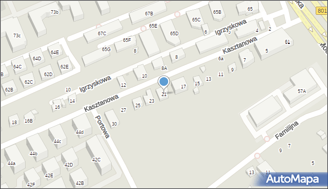 Warszawa, Kasztanowa, 21, mapa Warszawy