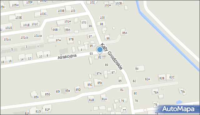 Warszawa, Kąty Grodziskie, 91, mapa Warszawy