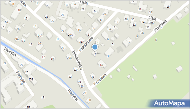 Warszawa, Kaktusowa, 2, mapa Warszawy