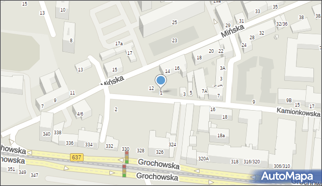 Warszawa, Kamionkowska, 1, mapa Warszawy