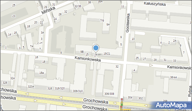 Warszawa, Kamionkowska, 17, mapa Warszawy