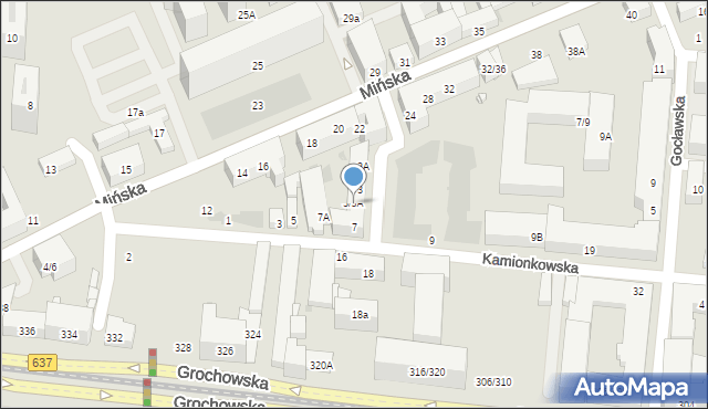 Warszawa, Kamionkowska, 3/3A, mapa Warszawy