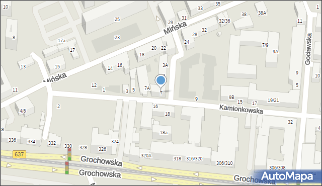 Warszawa, Kamionkowska, 7, mapa Warszawy