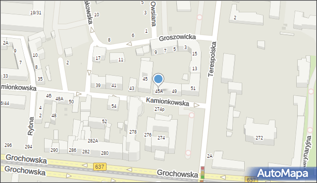 Warszawa, Kamionkowska, 45A, mapa Warszawy