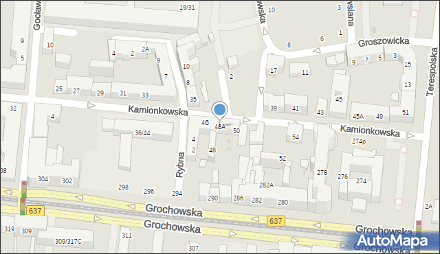 Warszawa, Kamionkowska, 48A, mapa Warszawy