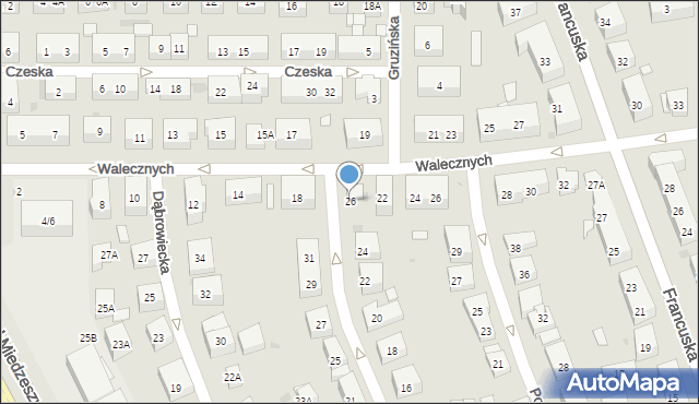 Warszawa, Katowicka, 26, mapa Warszawy