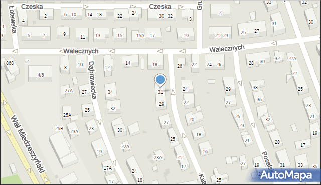 Warszawa, Katowicka, 31, mapa Warszawy