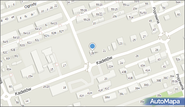 Warszawa, Kadetów, 19, mapa Warszawy