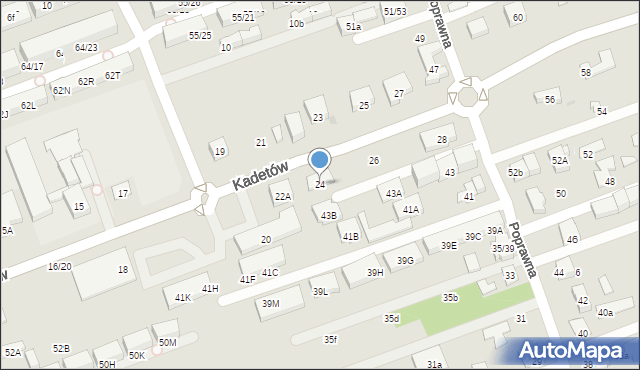 Warszawa, Kadetów, 24, mapa Warszawy