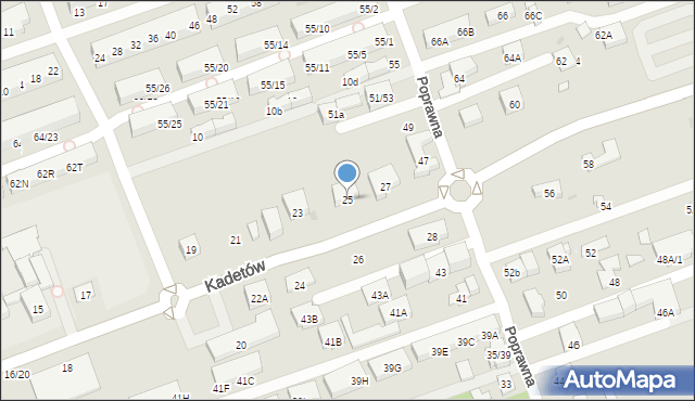 Warszawa, Kadetów, 25, mapa Warszawy