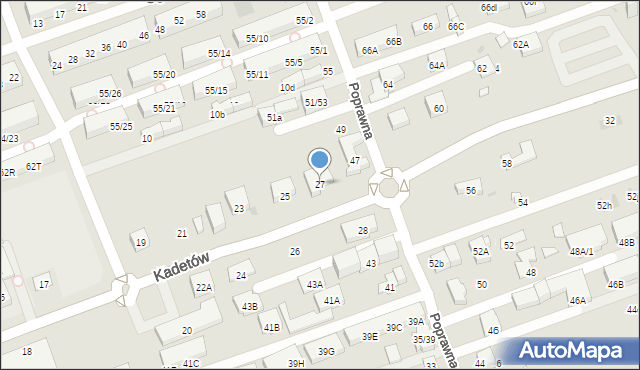 Warszawa, Kadetów, 27, mapa Warszawy