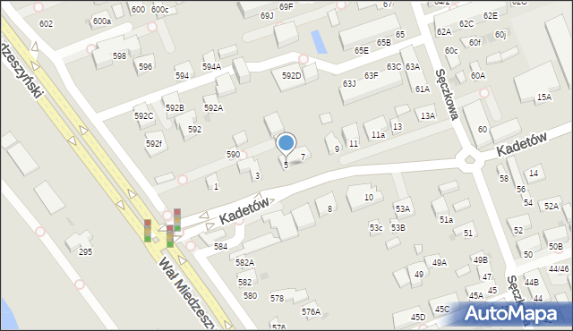Warszawa, Kadetów, 5, mapa Warszawy