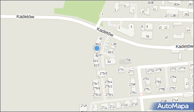 Warszawa, Kadetów, 62, mapa Warszawy