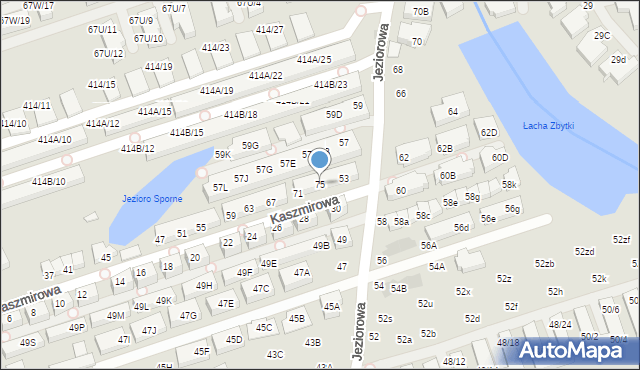 Warszawa, Kaszmirowa, 75, mapa Warszawy