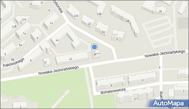 Warszawa, Kakowskiego Aleksandra, kard., 16, mapa Warszawy