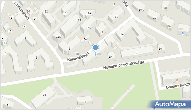 Warszawa, Kakowskiego Aleksandra, kard., 8, mapa Warszawy