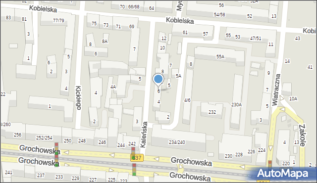 Warszawa, Kaleńska, 6, mapa Warszawy