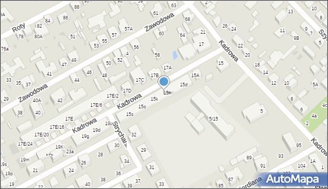 Warszawa, Kadrowa, 15i, mapa Warszawy