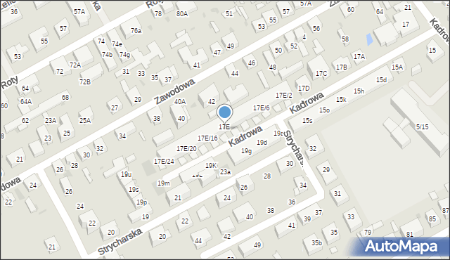 Warszawa, Kadrowa, 17E/13, mapa Warszawy