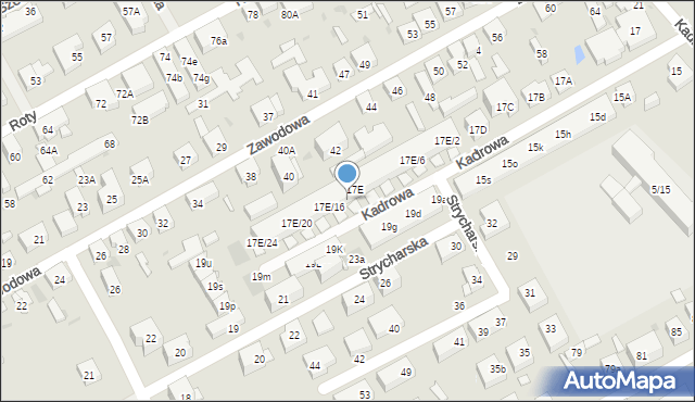 Warszawa, Kadrowa, 17E/14, mapa Warszawy