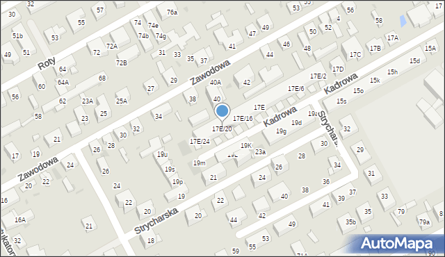 Warszawa, Kadrowa, 17E/20, mapa Warszawy