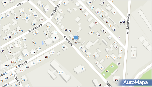 Warszawa, Kadrowa, 20, mapa Warszawy