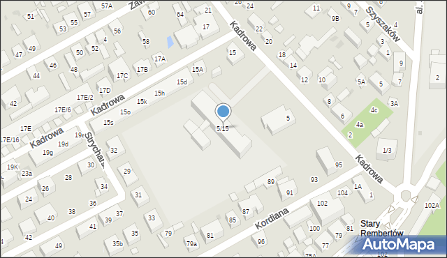 Warszawa, Kadrowa, 5/15, mapa Warszawy