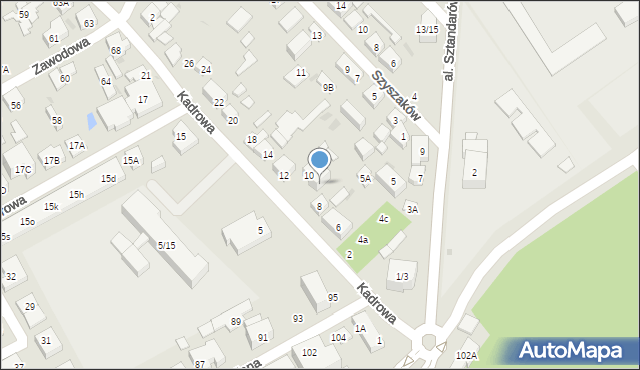 Warszawa, Kadrowa, 8A, mapa Warszawy