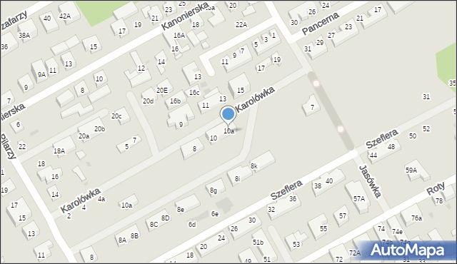 Warszawa, Karolówka, 10a, mapa Warszawy