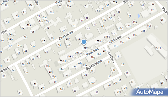 Warszawa, Kadrowa, 17es13, mapa Warszawy