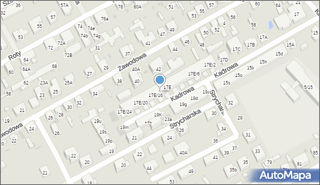 Warszawa, Kadrowa, 17es15, mapa Warszawy