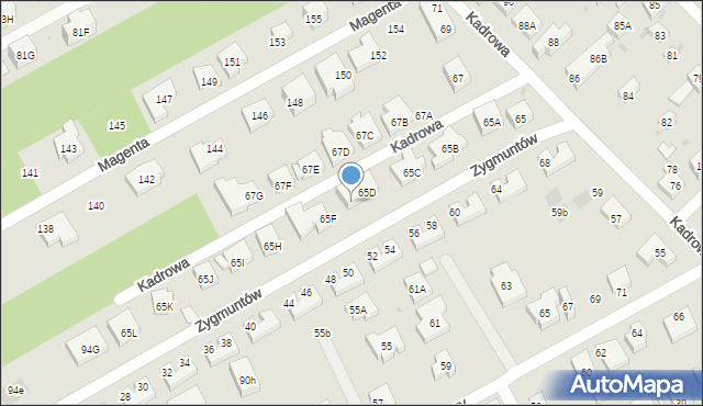 Warszawa, Kadrowa, 65E, mapa Warszawy