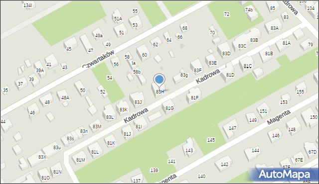 Warszawa, Kadrowa, 83H, mapa Warszawy