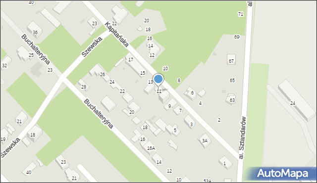 Warszawa, Kapitańska, 11, mapa Warszawy