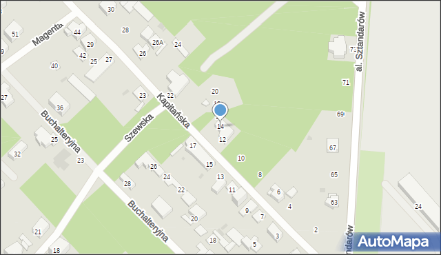 Warszawa, Kapitańska, 14, mapa Warszawy