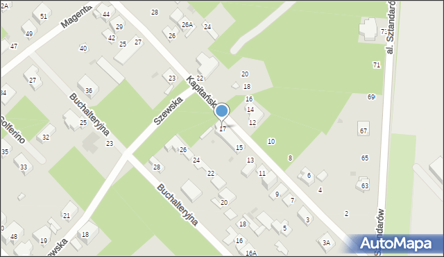 Warszawa, Kapitańska, 17, mapa Warszawy