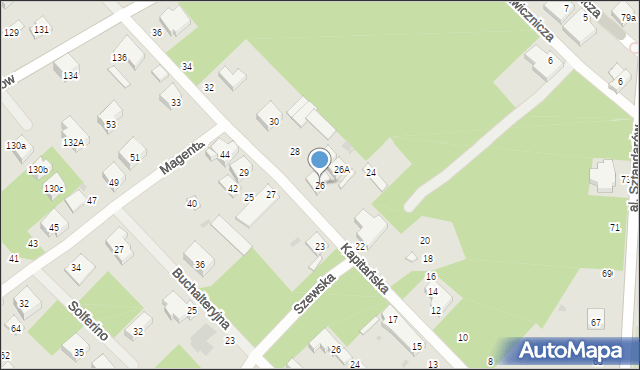 Warszawa, Kapitańska, 26, mapa Warszawy