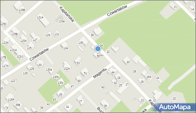 Warszawa, Kapitańska, 33, mapa Warszawy