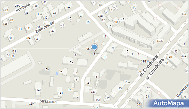 Warszawa, Katiuszy, 9, mapa Warszawy