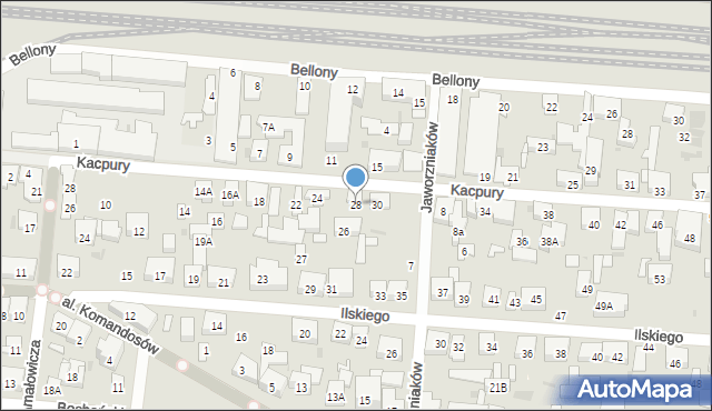 Warszawa, Kacpury Antoniego, 28, mapa Warszawy